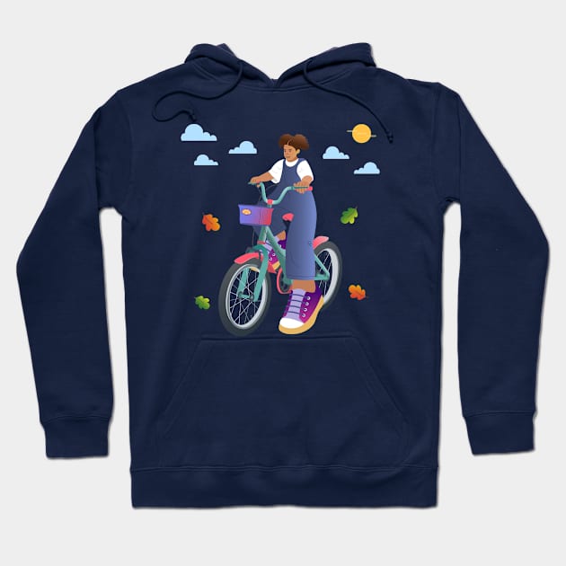 Girl Riding Bike Hoodie by RoeArtwork